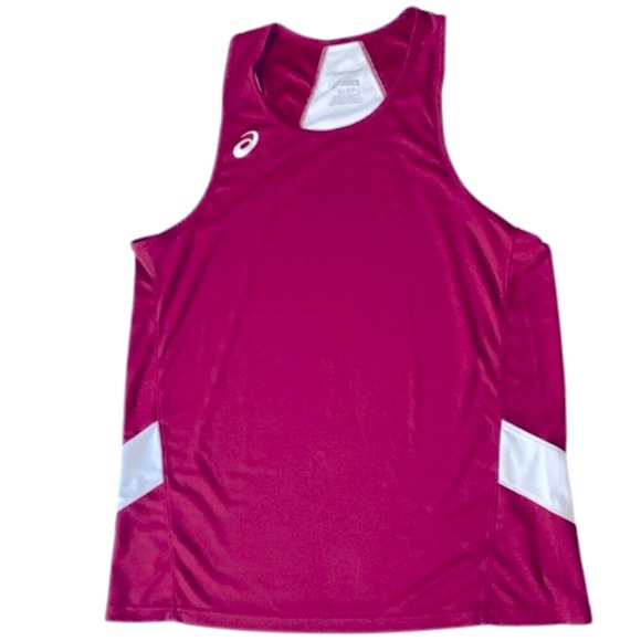 ASICS Mens Team Sweep Singlet, Cardinal/White, Size M. - Picture 2 of 7